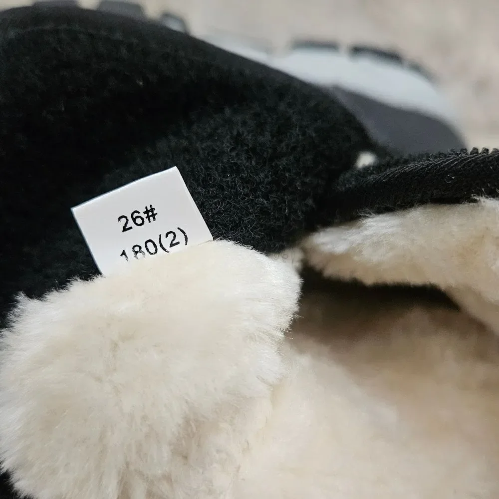 Hobibear Black and Gray Faux Fur Lined Snow Boots Size 8.5 Toddler